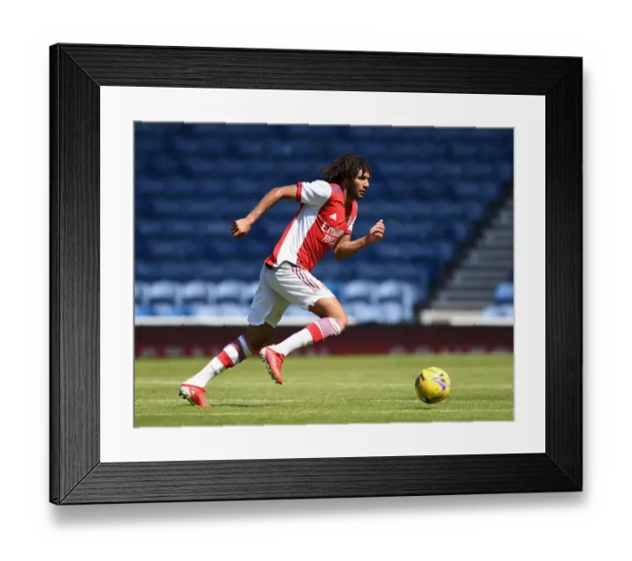 Framed Print : Arsenal's Mo Elneny in Action: Arsenal vs. Rangers Pre-Season Clash at Ibrox Stadium (2021)