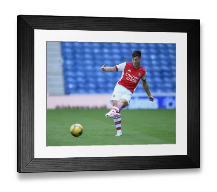 Framed Print : Arsenal's Kieran Tierney in Action Against Rangers at Ibrox Stadium