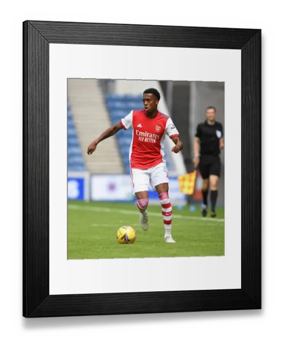 Framed Print : Arsenal's Joe Willock in Action: Arsenal vs Rangers Pre-Season Clash at Ibrox Stadium, 2021