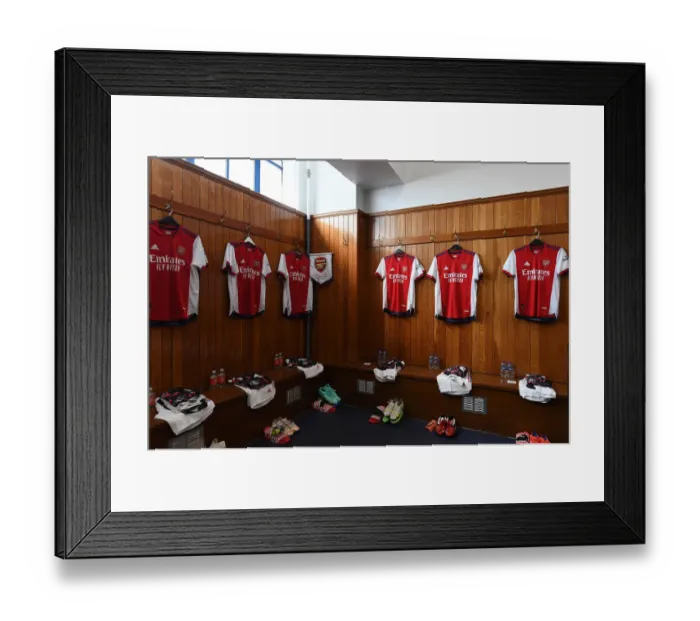Framed Print : Behind the Scenes: Arsenal's Changing Room before the Rangers Pre-Season Match