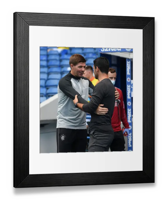 Framed Print : Garrard and Arteta Reunited: Rangers vs. Arsenal Pre-Season Friendly, Glasgow 2021