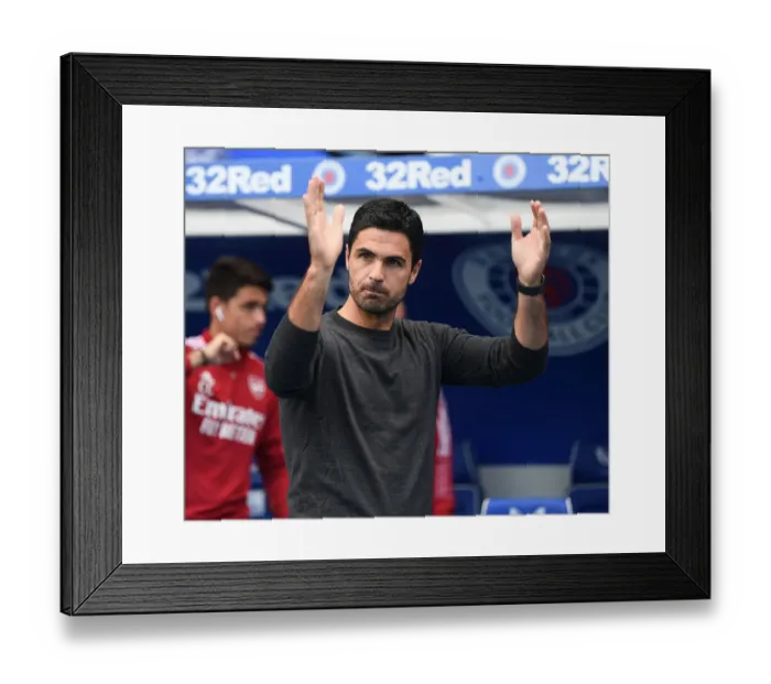 Framed Print : Mikel Arteta at Ibrox: Arsenal's Pre-Season Encounter with Rangers, Glasgow 2021