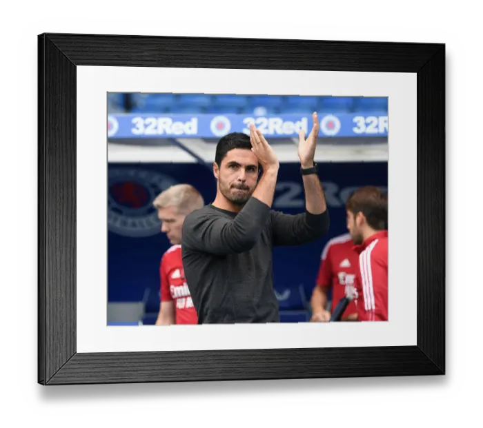 Framed Print : Mikel Arteta at Ibrox: Arsenal's Pre-Season Clash with Rangers, Glasgow 2021