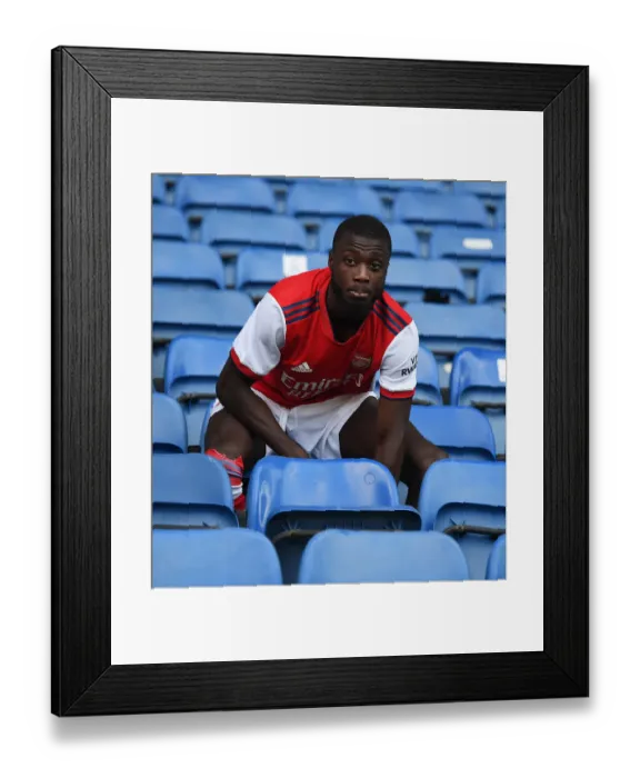 Framed Print : Arsenal's Nicolas Pepe in Action: Arsenal vs. Rangers Pre-Season Clash at Ibrox Stadium