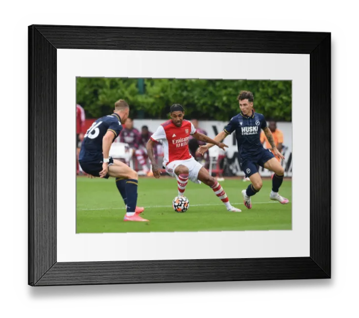 Framed Print : Arsenal's Aubameyang Scores in Pre-Season Victory Against Millwall