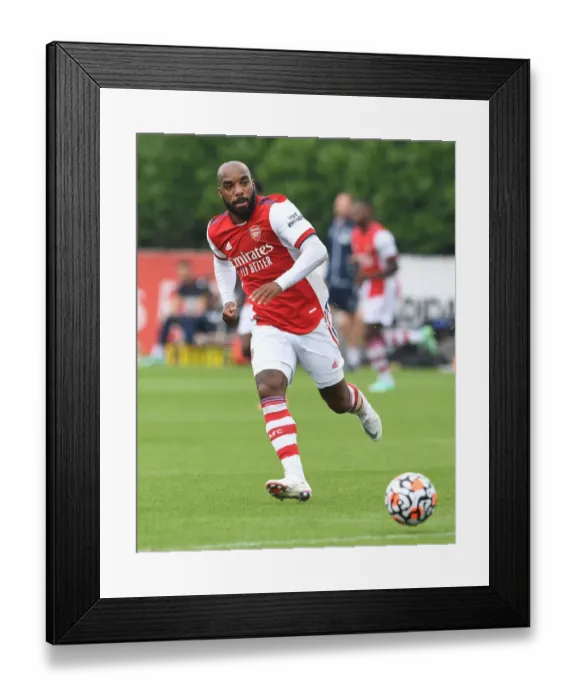 Framed Print : Arsenal's Alexandre Lacazette in Action: Arsenal vs Millwall (2021-22) Pre-Season Friendly