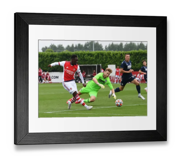 Framed Print : Arsenal's Flo Balogun Scores in Pre-Season Victory Over Millwall