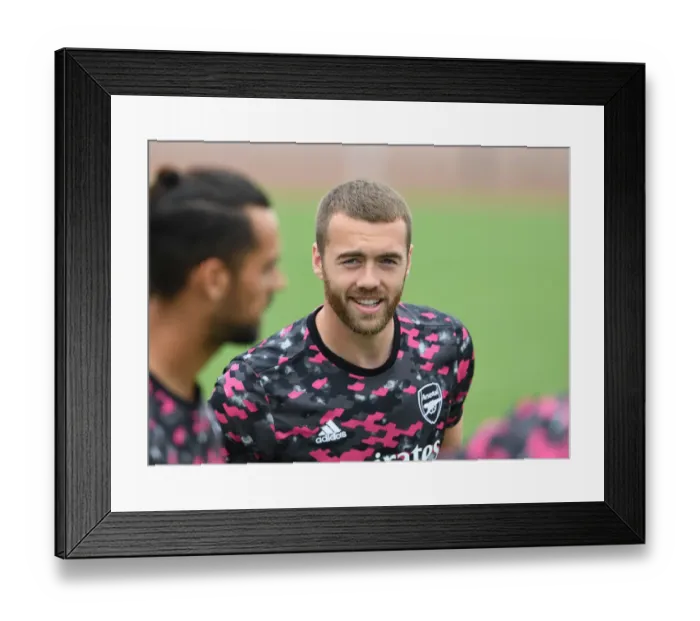 Framed Print : Arsenal's Calum Chambers Gears Up for Arsenal v Millwall Pre-Season Friendly
