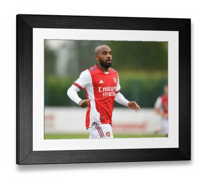 Framed Print : Arsenal's Alex Lacazette in Pre-Season Form: Arsenal vs Millwall (2021-22)