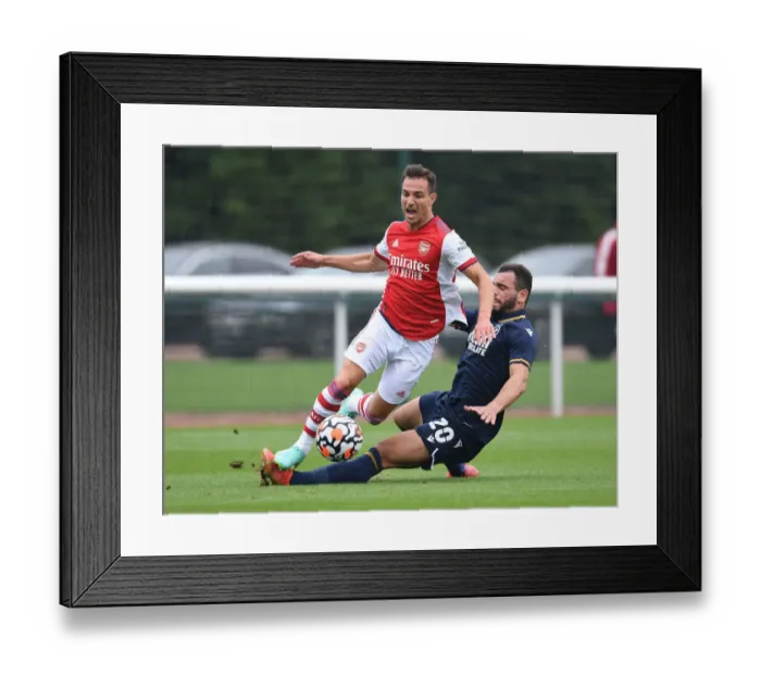 Framed Print : Arsenal's Cedric in Pre-Season Action: Arsenal vs Millwall, July 2021