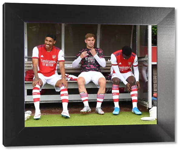 Arsenal Stars Aubameyang, Smith Rowe, and Nketiah Pre-Season Training: Arsenal v Millwall, 2021