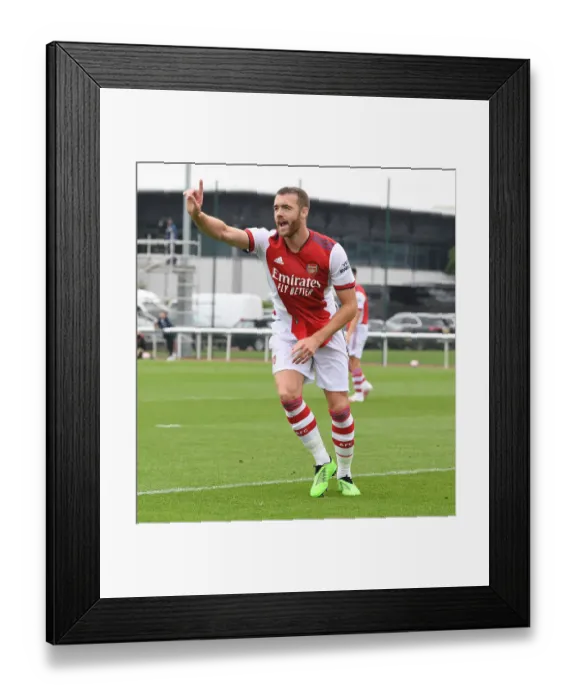 Framed Print : Calum Chambers Scores First Arsenal Goal in 2021-22 Pre-Season: Arsenal 1-0 Millwall