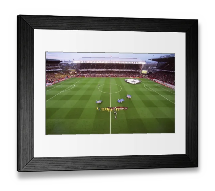 Framed Print : The Arsenal and Villarreal teams shake hands before the match, the last floodlit match at Highbury Framed Print : The Arsenal and Villarreal teams shake hands before the match, the last floodlit match at Highbury
