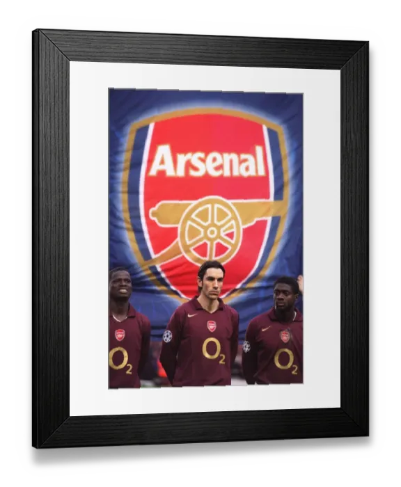 Framed Print : Arsenal's Triumph: Eboue, Pires, Toure Align in Semi-Final Glory vs Villarreal, Arsenal Stadium, 2006