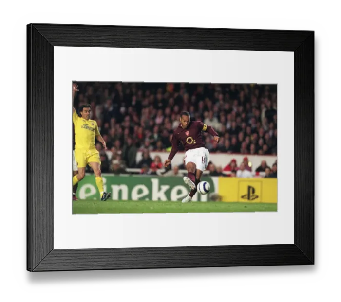 Framed Print : Thierry Henry (Arsenal) scores a goal that is disallowed for offside