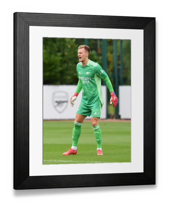 Framed Print : Arsenal's Bernd Leno in Action: Arsenal vs. Watford Pre-Season Match, 2021