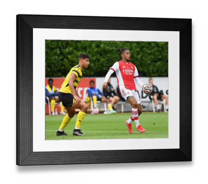 Framed Print : Reiss Nelson's Standout Performance: Arsenal vs. Watford Pre-Season Match, 2021-22