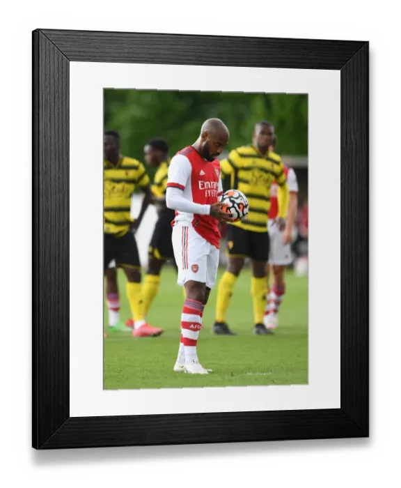 Framed Print : Arsenal's Alexandre Lacazette in Pre-Season Form: Arsenal vs. Watford, July 2021