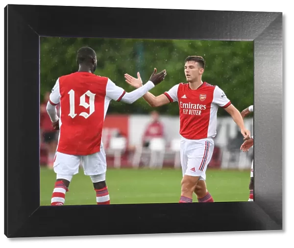 Arsenal: Kieran Tierney and Nicolas Pepe Celebrate Goal in Pre-Season Friendly Against Watford