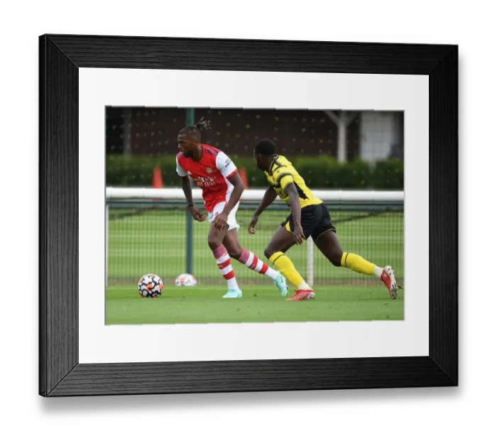 Framed Print : Arsenal's Nuno Tavares in Action: Arsenal vs. Watford (2021-22) Pre-Season Friendly