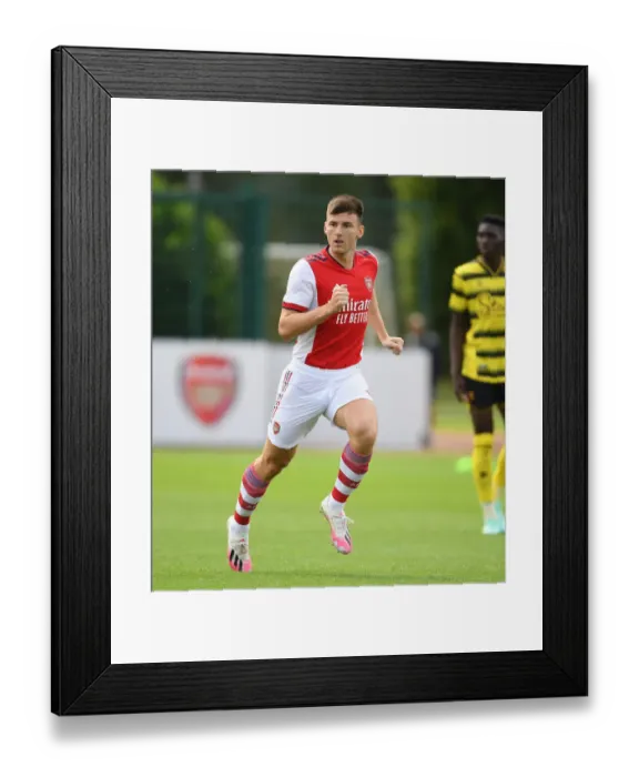 Framed Print : Arsenal's Kieran Tierney in Pre-Season Action: Arsenal vs. Watford, 2021