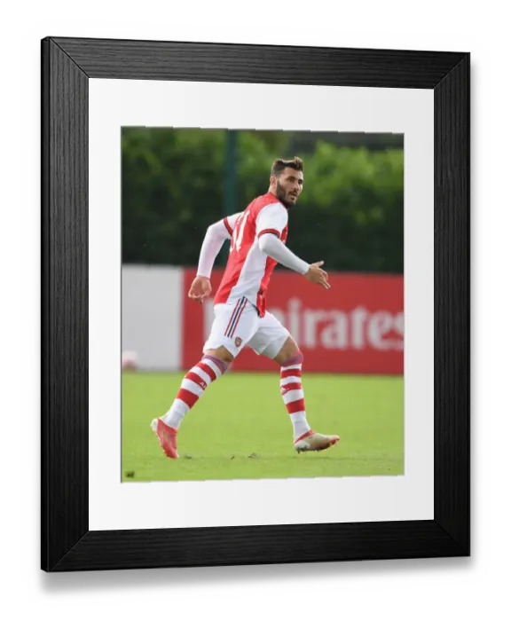 Framed Print : Arsenal's Sead Kolasinac in Action during Arsenal vs. Watford Pre-Season Match, 2021