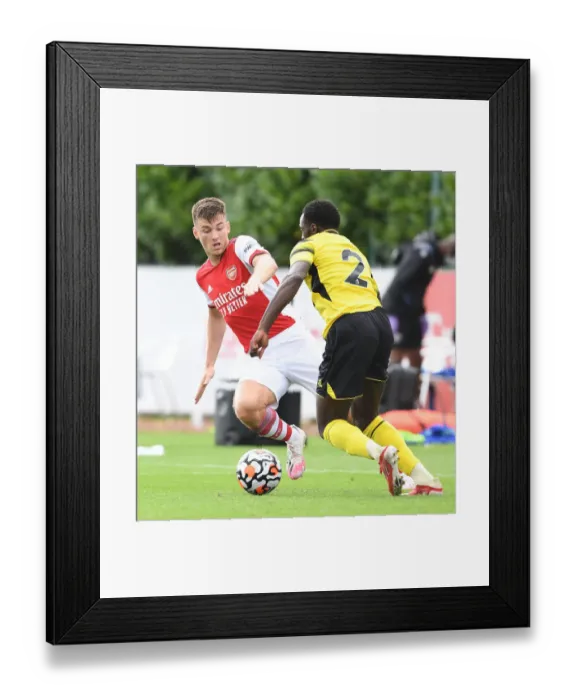 Framed Print : Arsenal's Kieran Tierney Stars in Arsenal's Pre-Season Victory over Watford (2021-22)