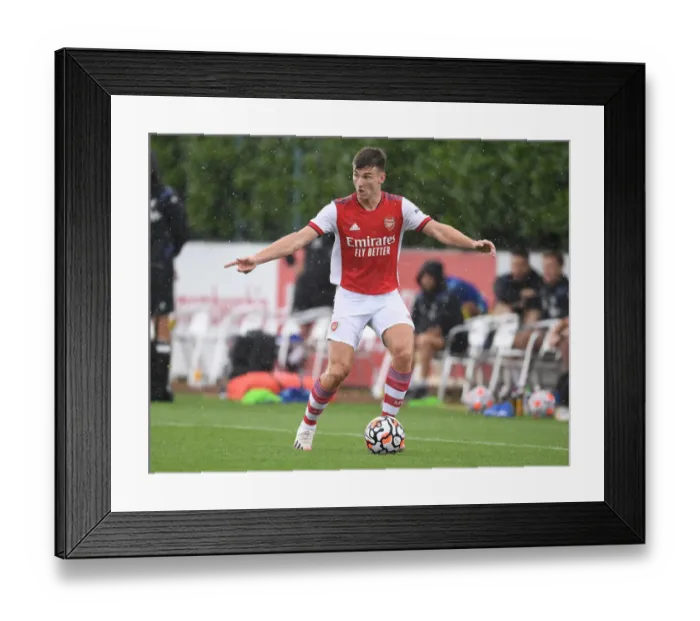 Framed Print : Arsenal's Kieran Tierney in Pre-Season Form Against Watford (July 2021)