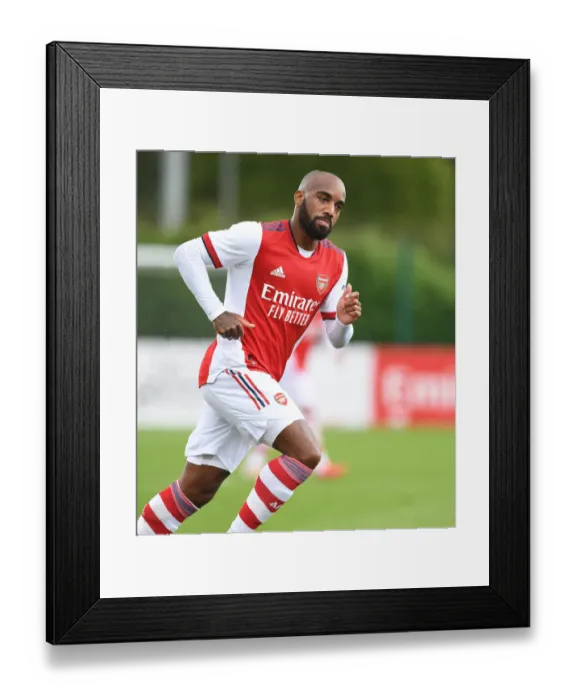 Framed Print : Arsenal's Alex Lacazette in Action: Pre-Season Match against Watford (2021-22)