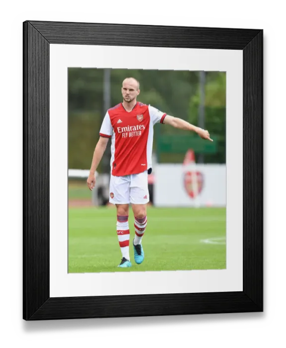 Framed Print : Arsenal's Rob Holding in Action: Arsenal vs. Watford (2021-22) Pre-Season Match