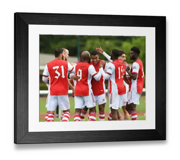 Framed Print : Arsenal's Miguel Azeez Scores in Pre-Season Friendly Against Watford Framed Print : Arsenal's Miguel Azeez Scores in Pre-Season Friendly Against Watford