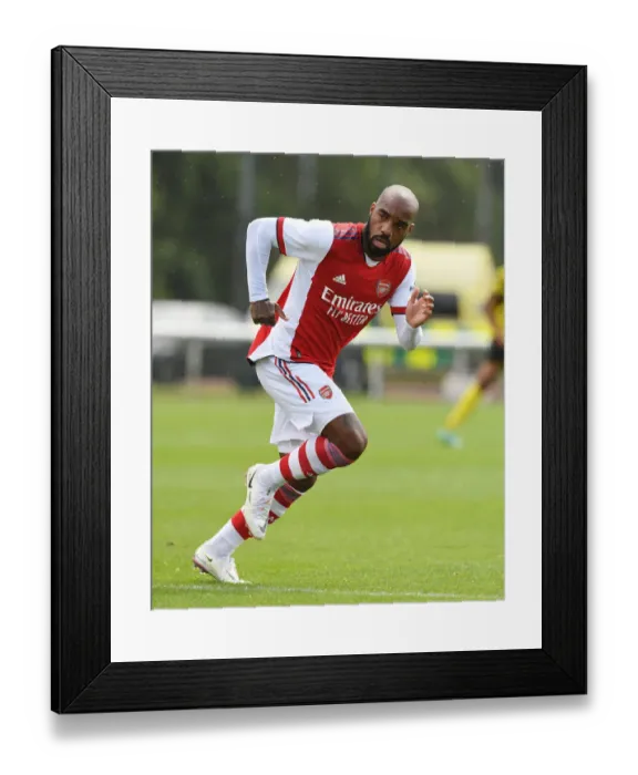 Framed Print : Arsenal's Alex Lacazette in Pre-Season Action Against Watford Framed Print : Arsenal's Alex Lacazette in Pre-Season Action Against Watford