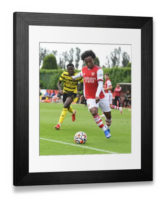 Framed Print : Arsenal's Willian in Pre-Season Action: Arsenal vs. Watford, 2021-22
