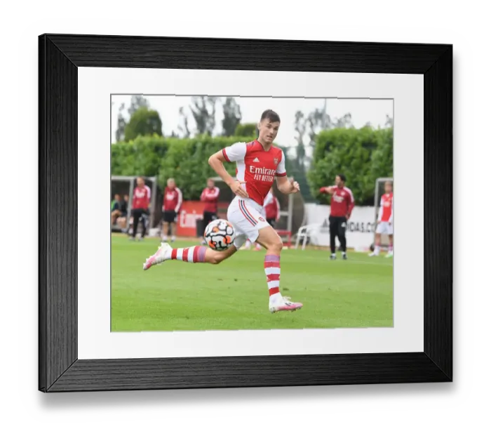Framed Print : Arsenal's Kieran Tierney in Pre-Season Action: Arsenal vs. Watford, 2021