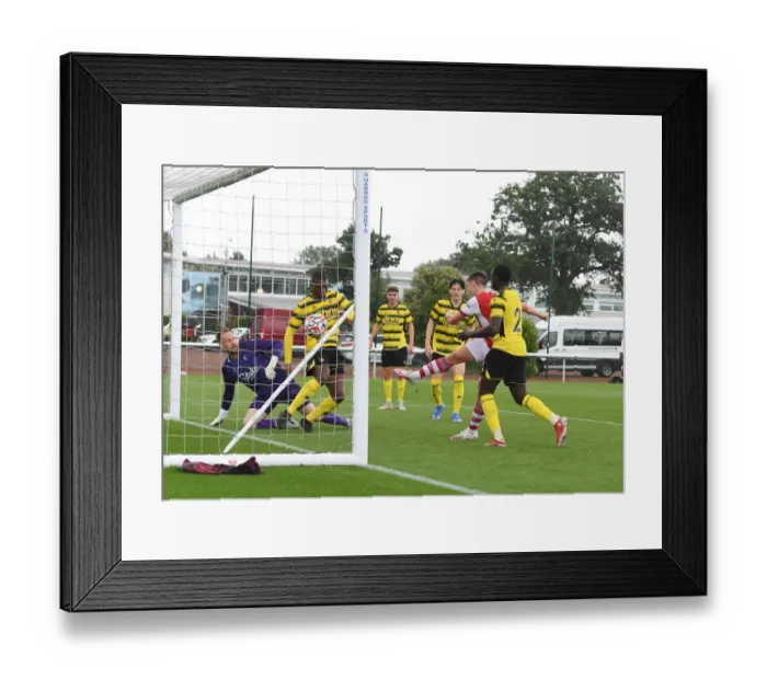 Framed Print : Arsenal's Kieran Tierney Scores in Pre-Season Victory over Watford