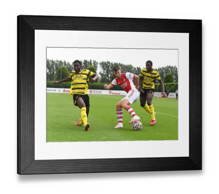 Framed Print : Arsenal's Kieran Tierney in Pre-Season Action Against Watford