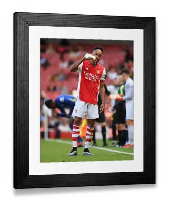 Framed Print : Arsenal vs Chelsea Showdown: Aubameyang Faces Off in Pre-Season Battle