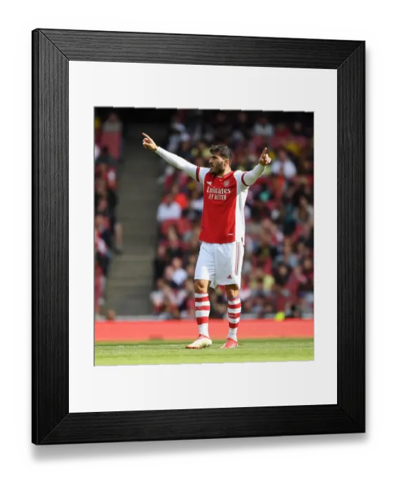 Framed Print : The Clash of Minds: Arsenal vs. Chelsea - Sead Kolasinac in Action, Arsenal Pre-Season Friendly 2021-22