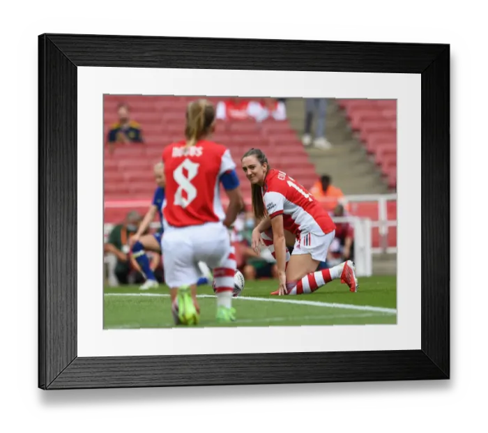 Framed Print : Unity and Protest: Arsenal Women vs. Chelsea Women Take a Knee at Emirates Stadium, 2021-22