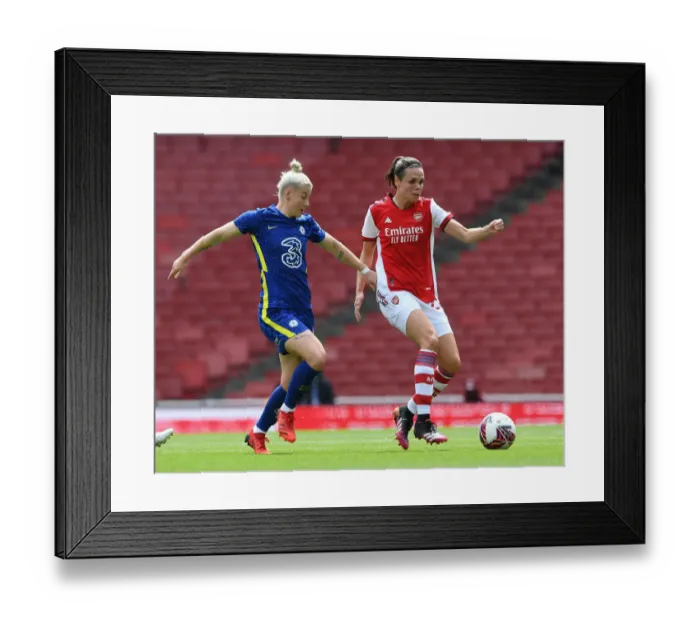 Framed Print : Arsenal vs. Chelsea: Women's Football Rivalry Ignites at Emirates Stadium