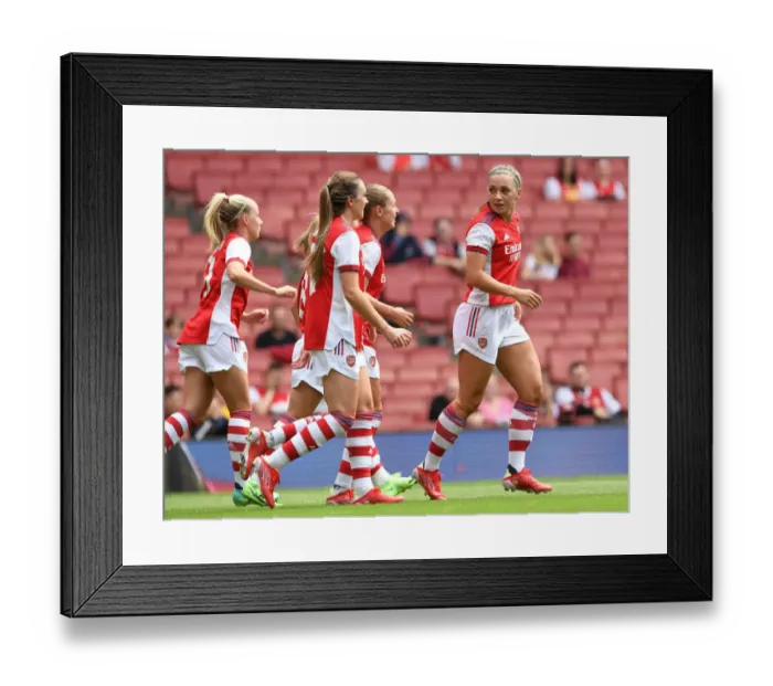 Framed Print : Arsenal Women vs Chelsea Women: Katie McCabe Scores First Goal in Mind Series 2021-22 Pre-Season Friendly at Emirates Stadium