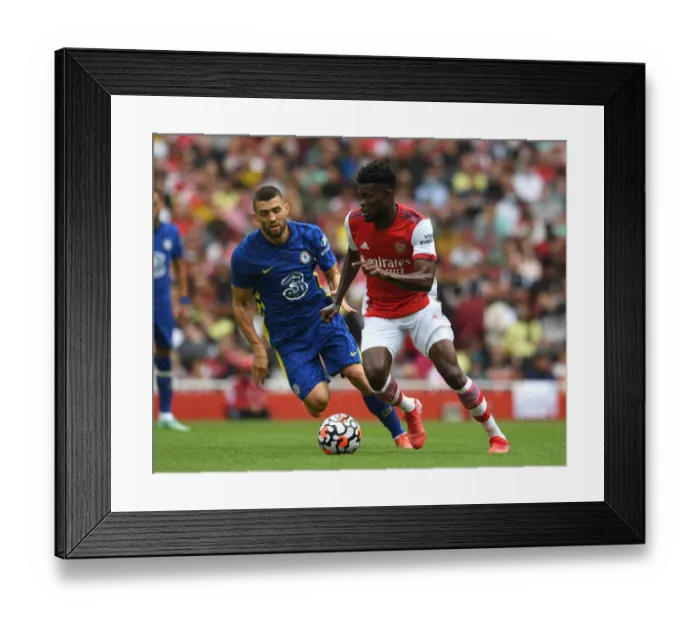 Framed Print : Clash of Midfield Titans: Partey vs. Kovacic - Arsenal vs. Chelsea Showdown (2021-22)