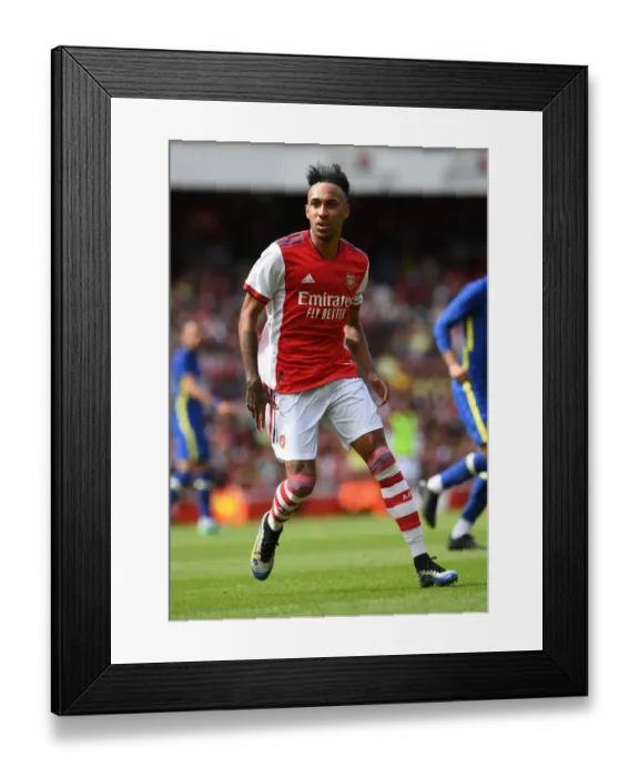 Framed Print : Arsenal vs Chelsea: Aubameyang's Determination in Pre-Season Clash at Emirates Stadium