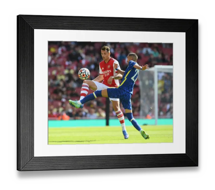 Framed Print : Clash of Titans: Xhaka vs Ziyech - Arsenal vs Chelsea Pre-Season Showdown