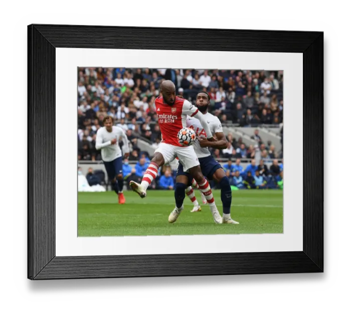 Framed Print : Lacazette vs. Tanganga: A Mental Battle in the North London Derby Framed Print : Lacazette vs. Tanganga: A Mental Battle in the North London Derby