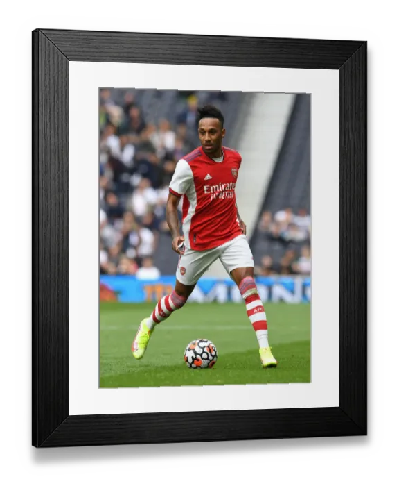 Framed Print : Arsenal vs. Tottenham: Aubameyang's Showdown at the New Stadium (2021-22)