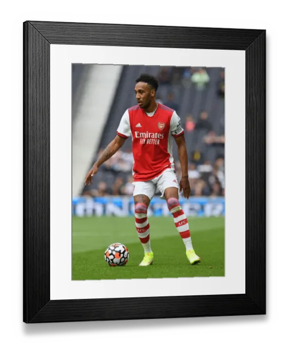 Framed Print : The Derby Showdown: Aubameyang vs. Tottenham at the New Stadium - Arsenal vs. Tottenham Clash (2021-22)