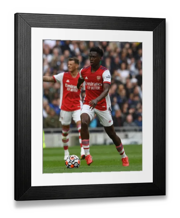 Framed Print : Albert Sambi Lokonga's Focus: Tottenham Hotspur vs. Arsenal Clash in The Mind Series, Premier League 2021-22