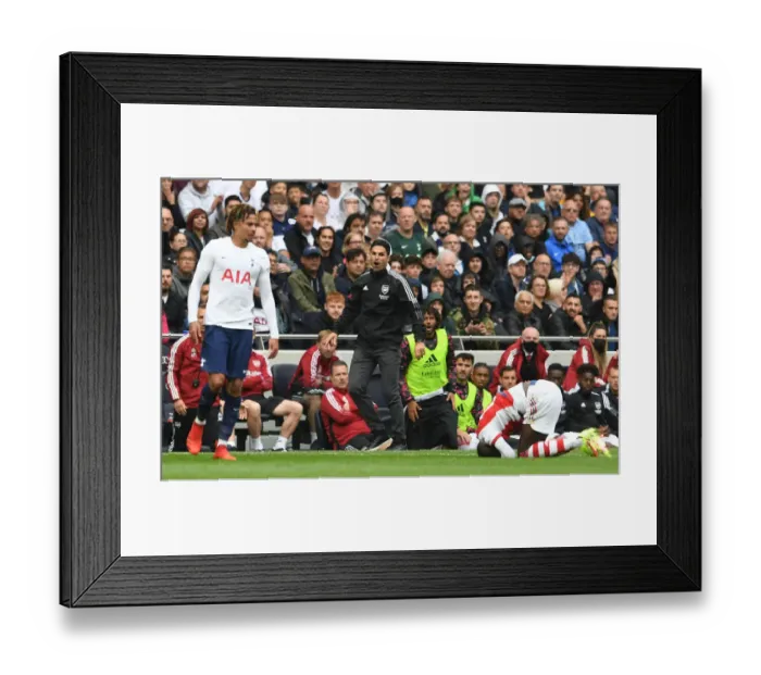 Framed Print : Mikel Arteta Reacts to Foul by Dele Alli: Tottenham vs. Arsenal, 2021-22 Season Framed Print : Mikel Arteta Reacts to Foul by Dele Alli: Tottenham vs. Arsenal, 2021-22 Season