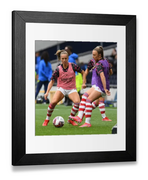 Framed Print : Arsenal Women Warm Up Ahead of Tottenham Hotspur Clash in MIND Series